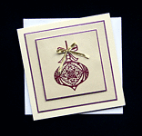 Plum Bauble - Handcrafted Christmas Card - dr16-0065